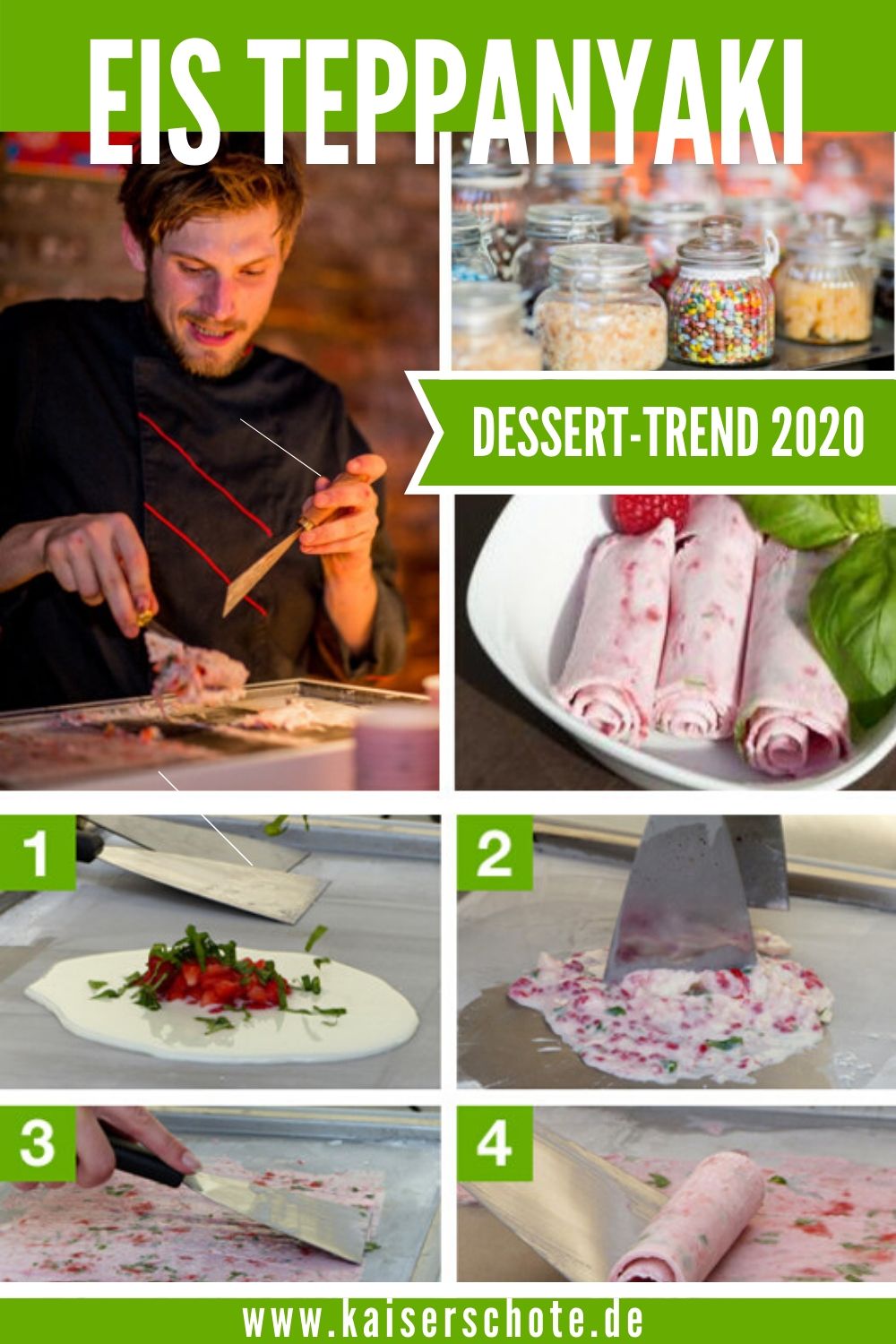 Eis auf  Teppanyaki zubereitet