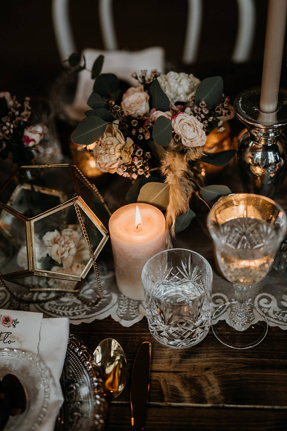 Hochzeit Rittergut Orr Kerzen Tischdeko